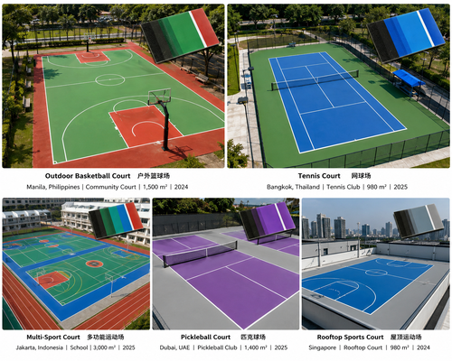 0.8mm - 1.2mm Acrylic Hard Court Surfacing UV Resistant Acrylic Sports Flooring