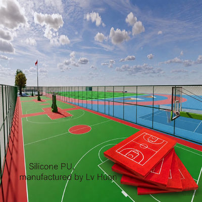Multi Use PU Sports Flooring 3mm - 5mm Outdoor Sport Court Flooring
