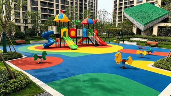 Slip Resistant EPDM Playground Surface 10mm - 15mm EPDM Sports Surface