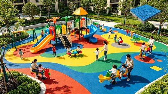 UV Resistant EPDM Rubber Playground Surface Single Layer EPDM Rubber Surfacing